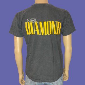 Vintage 80s Neil Diamond Band Black Single Stitch T Shirt Size Large